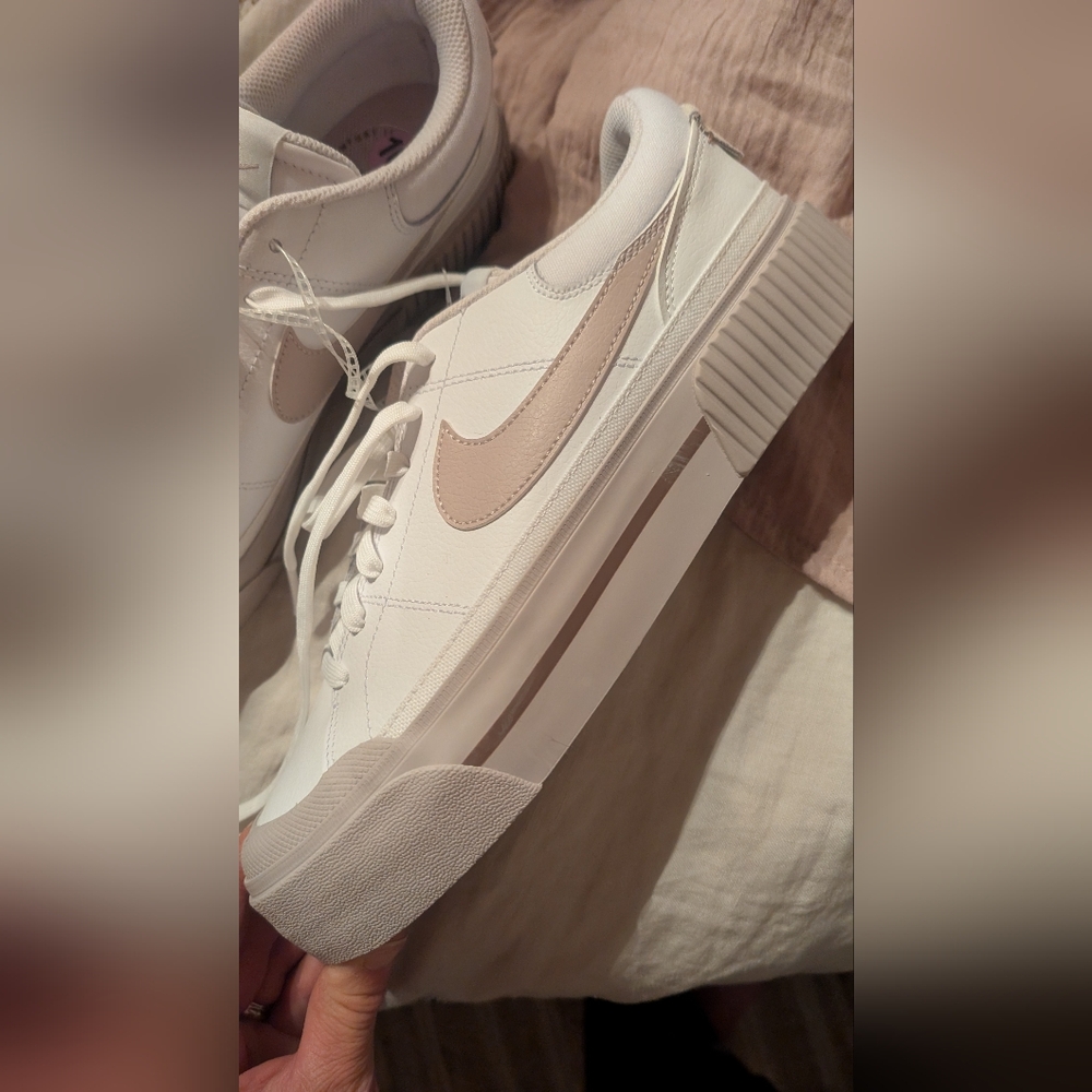 Nike Women's Cream and White Sneakers